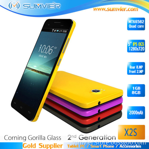 5inch IPS Ogs Display 1280*720 Mtk6582 Quad Core Android Smartphone (X2S 4 core)